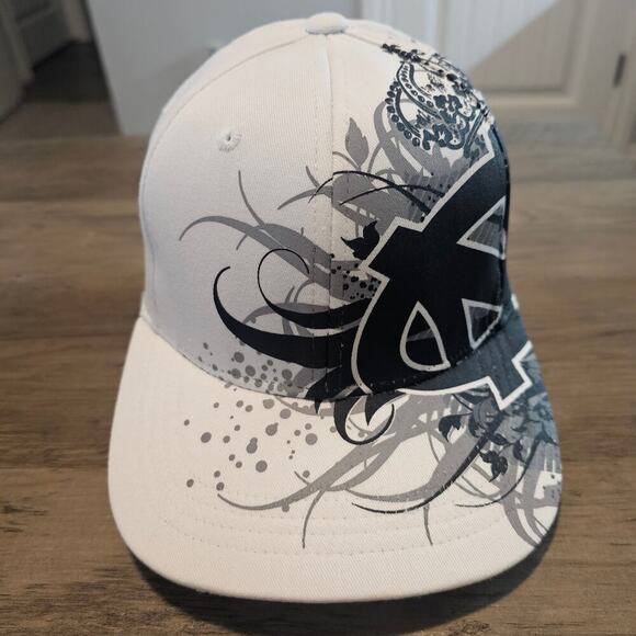 Vintage North Carolina Tar Heels Fitted Hat Cap White Black UNC Large Print TOW - Picture 2 of 9